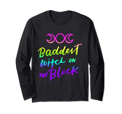 Funny Halloween Girl's Wickedest Witch On the Block Long Sleeve T-Shirt