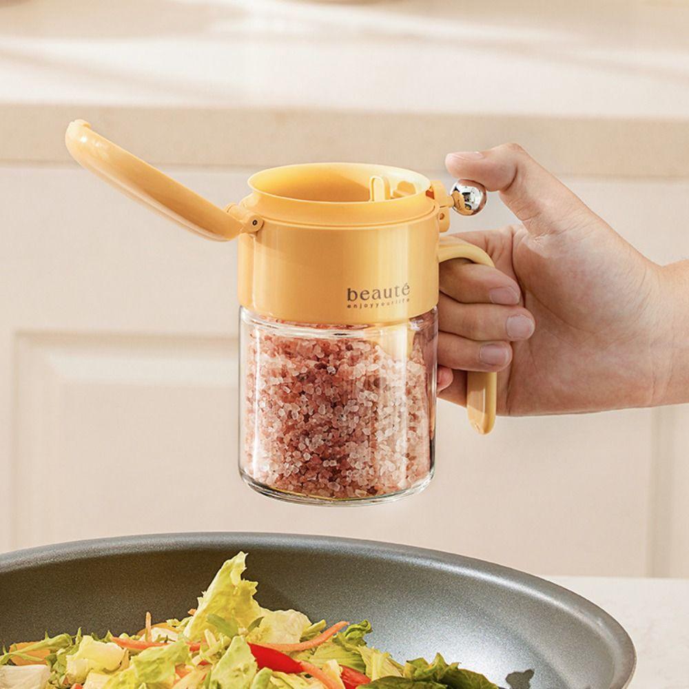 Glass Sealed Seasoning Jar Leak-proof Moisture-proof Condiment Storage Container with Spoon Lid Large Capacity Spice Tank