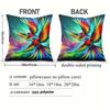 Pillowcase 1Pc, Colorful Birds Artistic Creation, Printed Holiday Theme Cushion Cover With Hidden Zipper, Suitable For Sofa, Liv