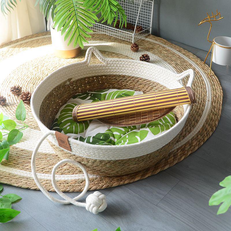 Rattan Woven Cat Bed: All-Season Winter Warm Nest for Pets
