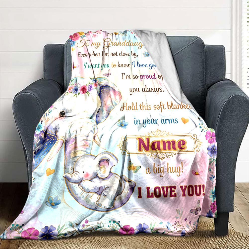 Granddaughter'S Love Blanket Personalized Name Blankets Soft And Comfortable Against The Skin Naps And The Office A Wonderful Gift For Friends Family