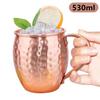 530Ml 100% Copper Moscow Mule Mug Cocktail Wine Cup Hammered Coppery Beer Mugs Coffee Mug Milk Cup Bar Cup Drinkware Durable