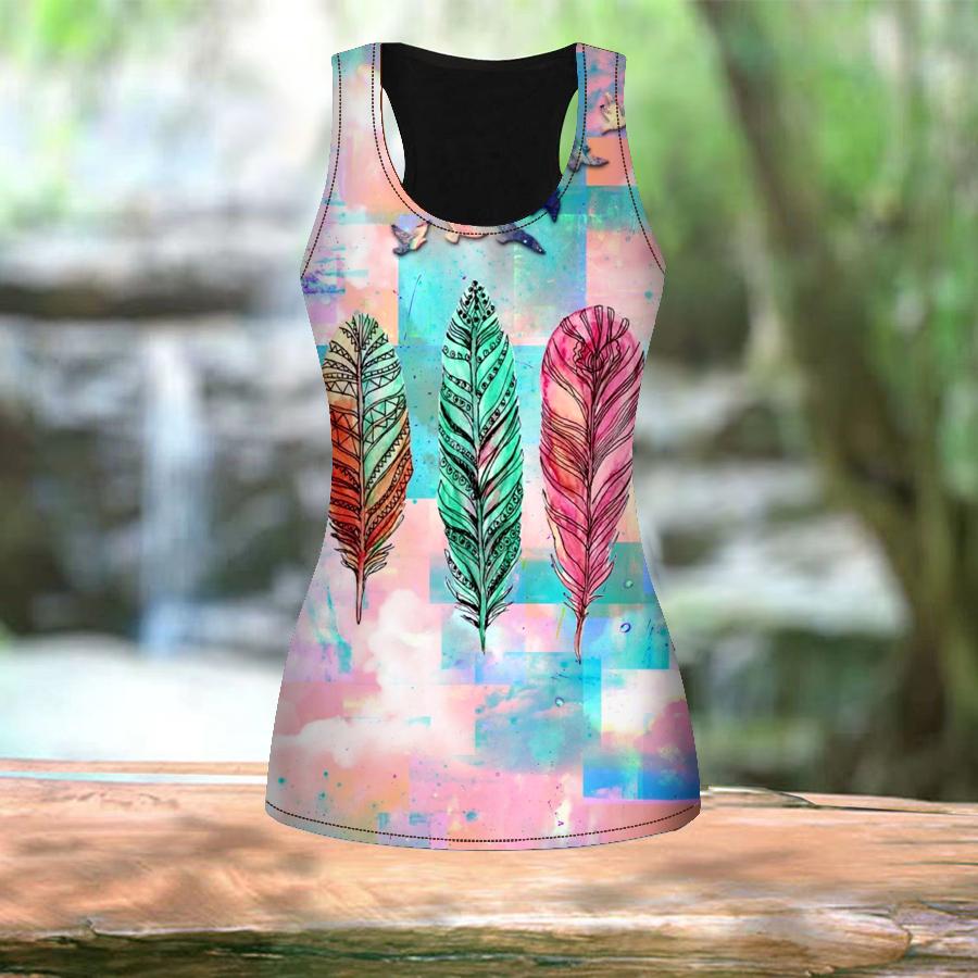 3D Yellow Feather Print Workout Yoga Gym Printed Summer Sport Shirts Plus Size Vests