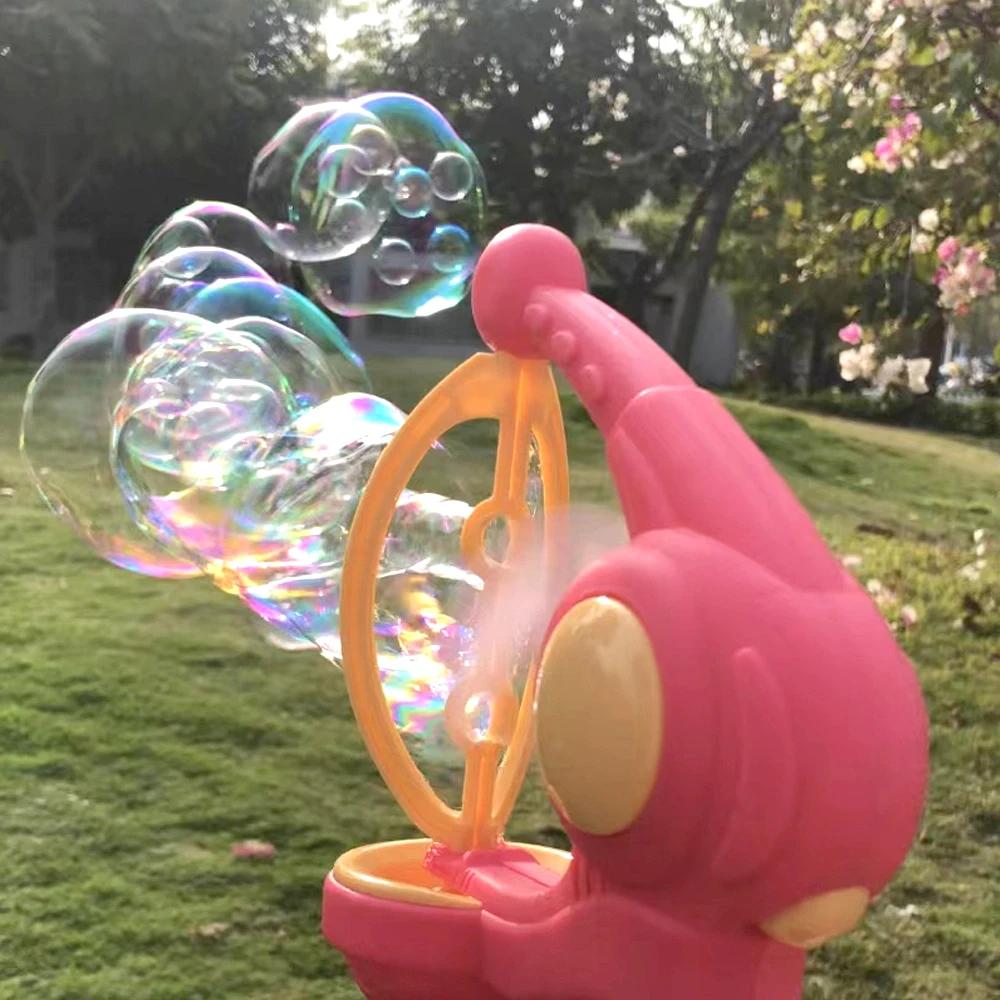 Non-Toxic Automatic Bubble Gun Blowing Electric Soap Bubbles Maker Machine Summer Outdoor Park Party Play Toy Birthday Gift For Kids