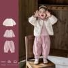 Spring 2026 Infant Girls' Knit Cardigan Set - Korean Style Long Sleeve Three-Piece