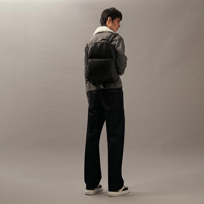 Calvin Klein Letter Embossed Casual Large Capacity Backpack Men Backpack Space-Black 4G3043G-UB1