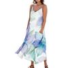 Women's Casual Tie-Dye Floral Print Sleeveless Pocket Dress