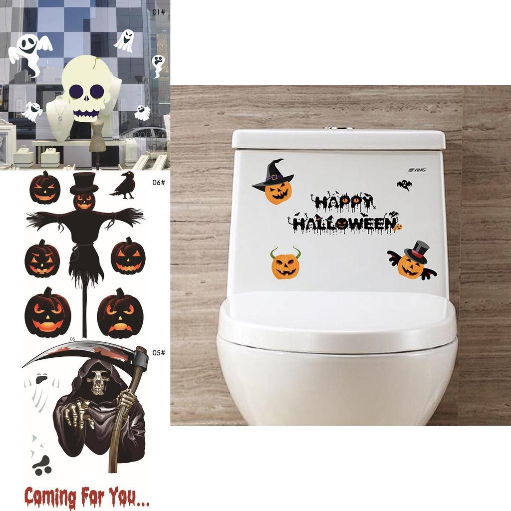 Versatile Classic Halloween Party Diy Witch Stickers Skeleton Ghost Window Wall Decals Decor