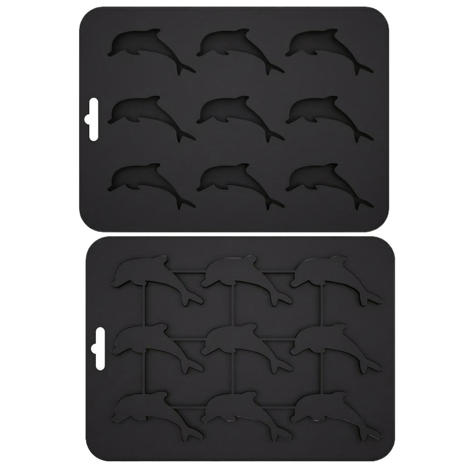 Animals Ice- Mold - Ocean Animals Turtle,Dolphins,Penguins,Silicone Mold For Baking Muffin Cake, Chocolate,Candy, Soap One Size чёрный