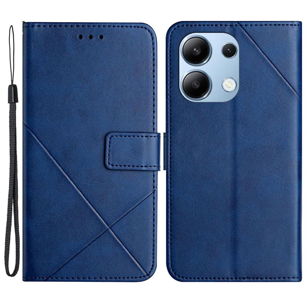 For Xiaomi Redmi Note 13 4G Case Leather Wallet Line Pattern Phone Cover