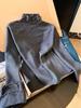 Women's Chic Solid Color Half-High Collar Top with Wood Ear Edge for Autumn & Winter
