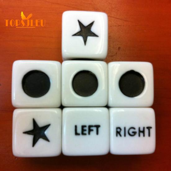 Left Right Center Dice - 5Pcs, Six Sided 16mm Standard Size Acrylic Dice, Easy To Grip, Game Dice Games Accessories
