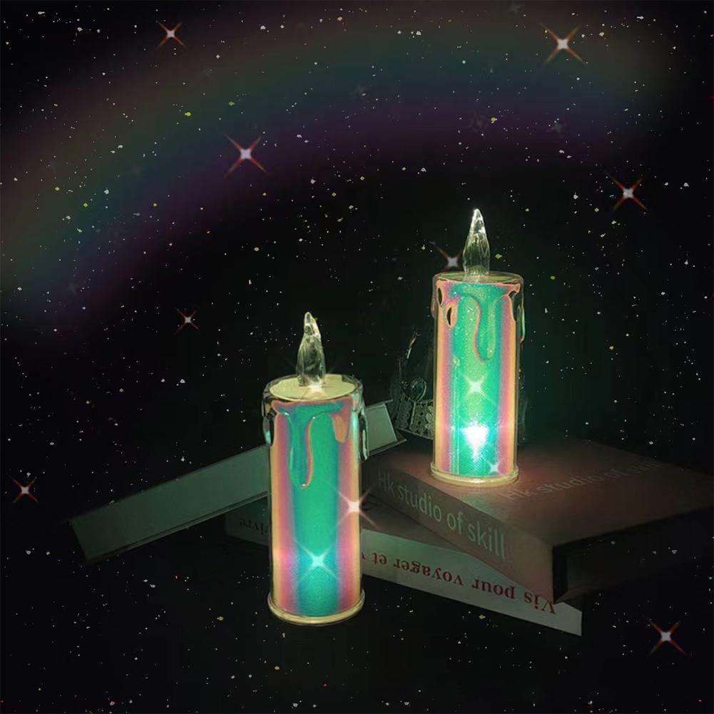 LED Flameless Candles Light Clear Crystal Candlestick Realistic Battery Operated Candle Lamp for Wedding Christmas Decoration