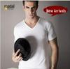 Men's Slim Fit V-Neck Modal T-Shirt - Short Sleeve, Solid Color, Spring/Summer Style