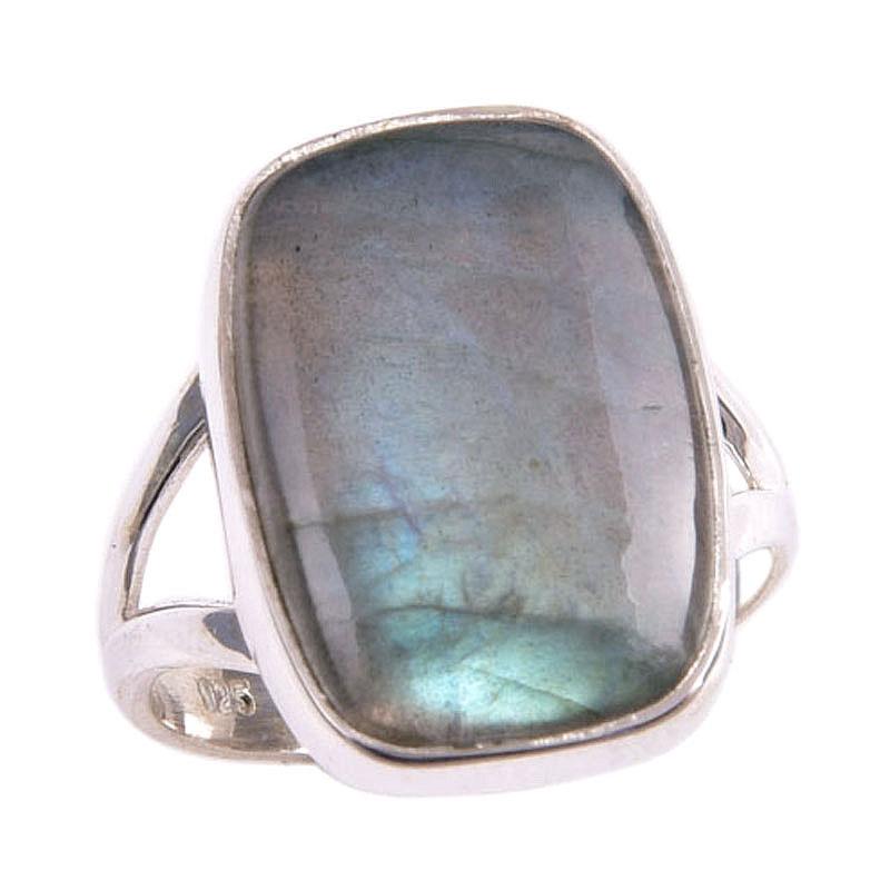 Natural Labradorite Gemstone 925 Solid Sterling Silver Jewelry Ring S.5.5 h9y95
