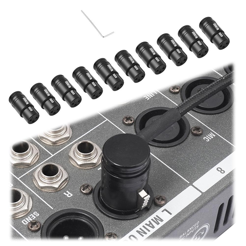 Male/Female Professional XLR Adapter with Wrench XLR Audio Gold Plated Connector Plug 90 Degree Right Angle for Microphone Mixer