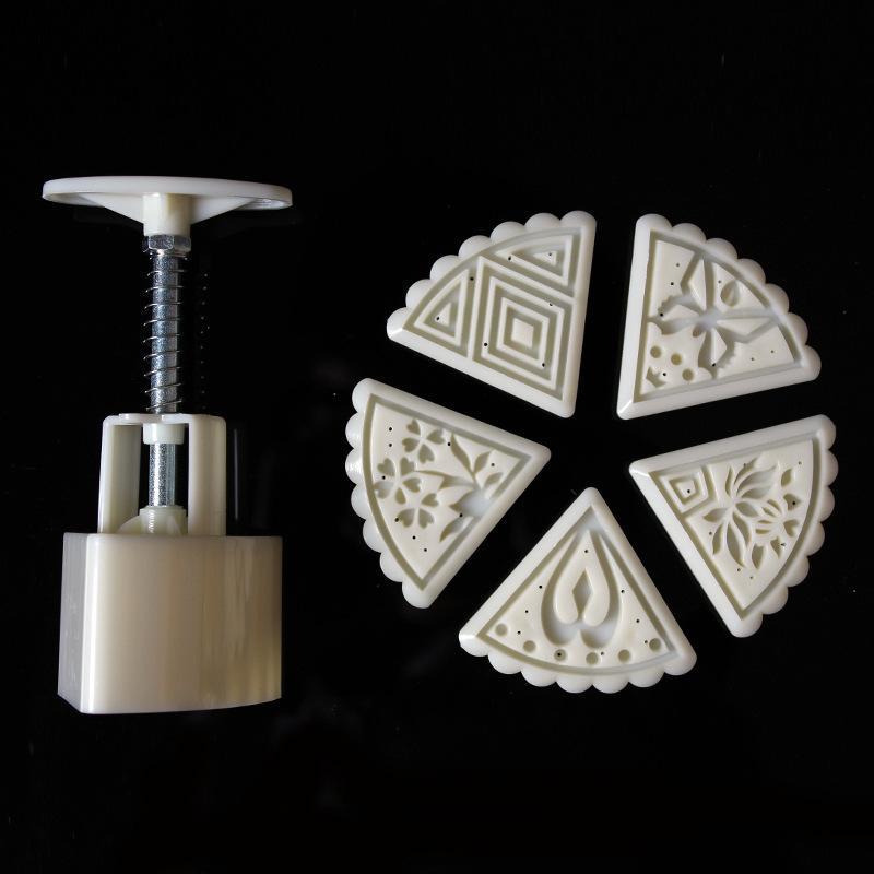 Plastic Hand Pressure Mooncake Mold Cookie Stamps Reusable Pastry Maker Tool Mid Autumn Festival For Baking Dessert Making