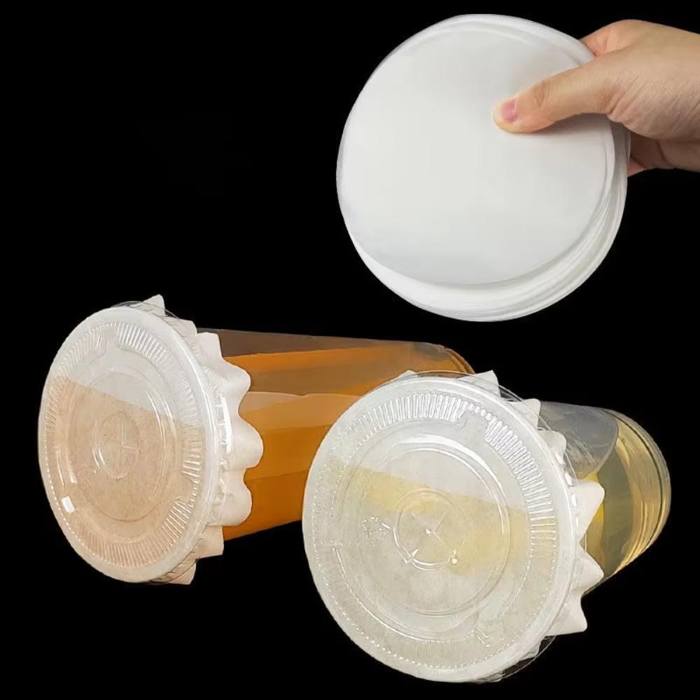 500 Pcs Disposable Drink Leak Proof Paper Splash Proof Coffee Paper Lids Cup Sealing Films  Beverage