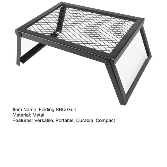 Folding Campfire Grill Heavy Duty Grate Portable Camp Fires Cooking Racks Lightweight Grilling Rack for Outdoor BBQ Picnic