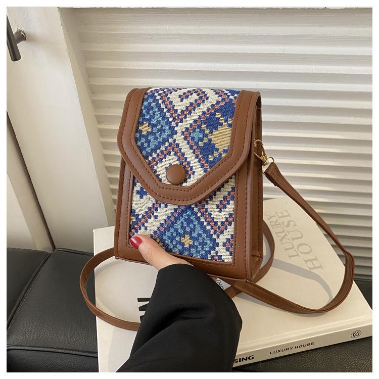 Ethnic Style, Personality, Foreign Style, New Spring Trend, Fashion Messenger Mobile Phone, One Shoulder Small Square Bag Woman