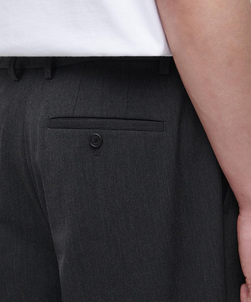 Musinsa Standard Lightweight Wide Hidden Banding Crop Slacks [Charcoal Gray]