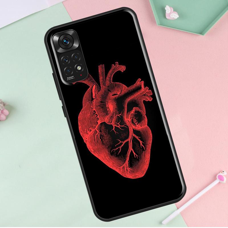 Medical Human Organs Heart Art For Redmi Note 12 Pro Plus Cover For Redmi Note 10 8 9 11 Pro 12S 11S 10S 9S 9C 10C 12C Case