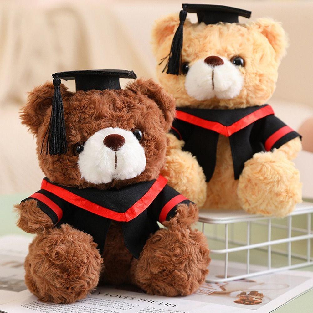 23/28cm Bachelor Bear Plush Toy Soft Bear Animal Doll Doctor Cap Graduation Bear Doll  Party Favors