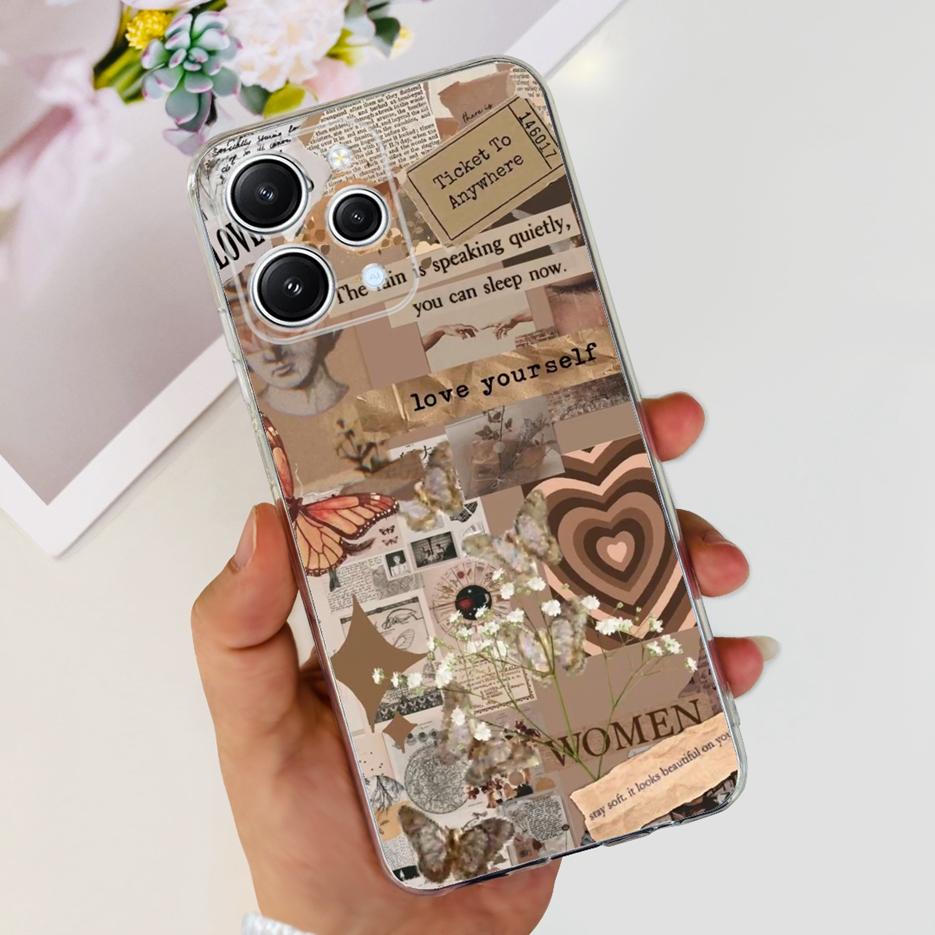 For Xiaomi Redmi 12 Case 2023 New Fashion Painted Cover Clear Silicone Phone Case For Xiaomi Redmi 12 Redmi12 Soft Fundas Bumper