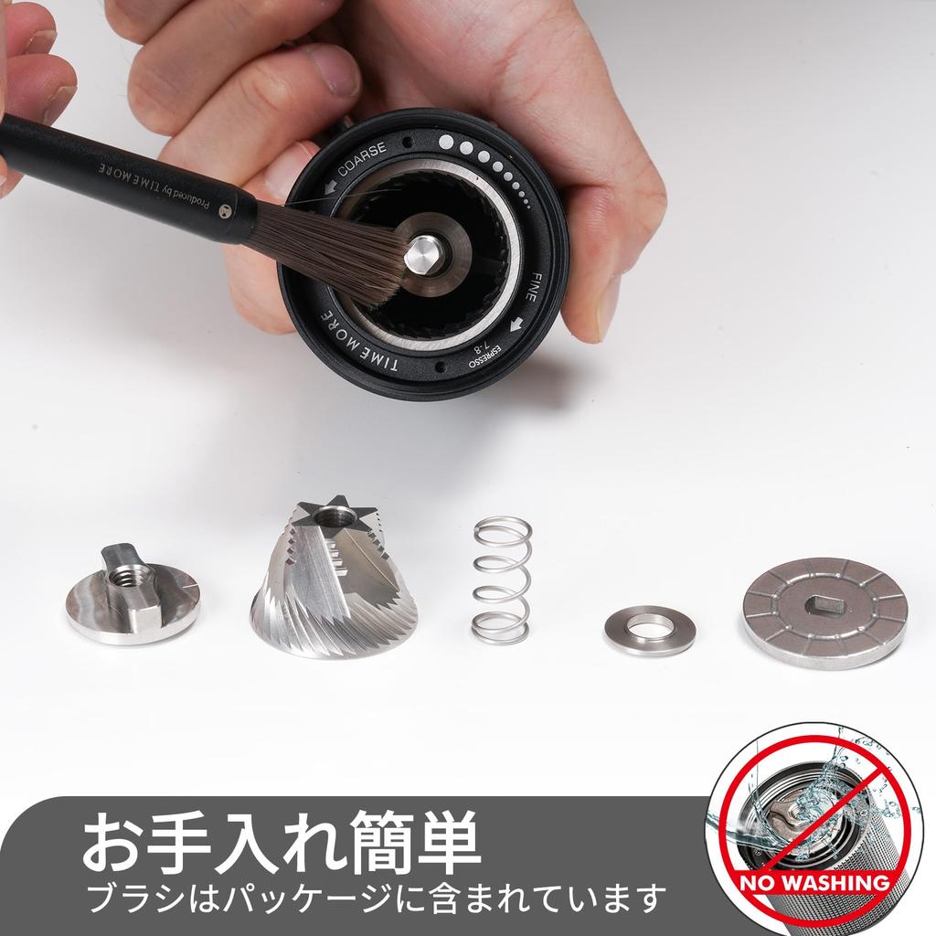 TIMEMORE Kuriko C3S Manual Coffee Stainless Steel Grinding Mill with Adjustable and Black All-Metal Grinder, All-Metal Coarseness, Lightweight,