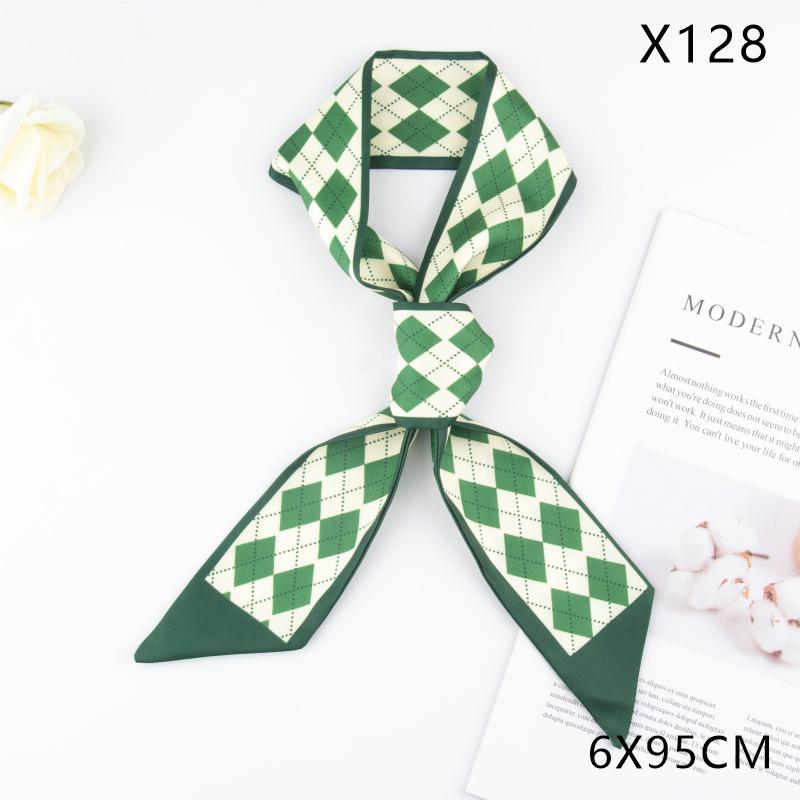 Versatile Vintage Silk Scarf: Hair Tie, Headband, Bag Accessory