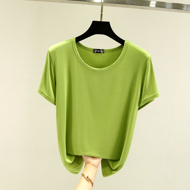 

Модальный Плюс Размер Тонкая Футболка Западного Стиля Слимминг С Коротким Рукавом Avocado green M (recommended 40.00 kg-50.00 kg