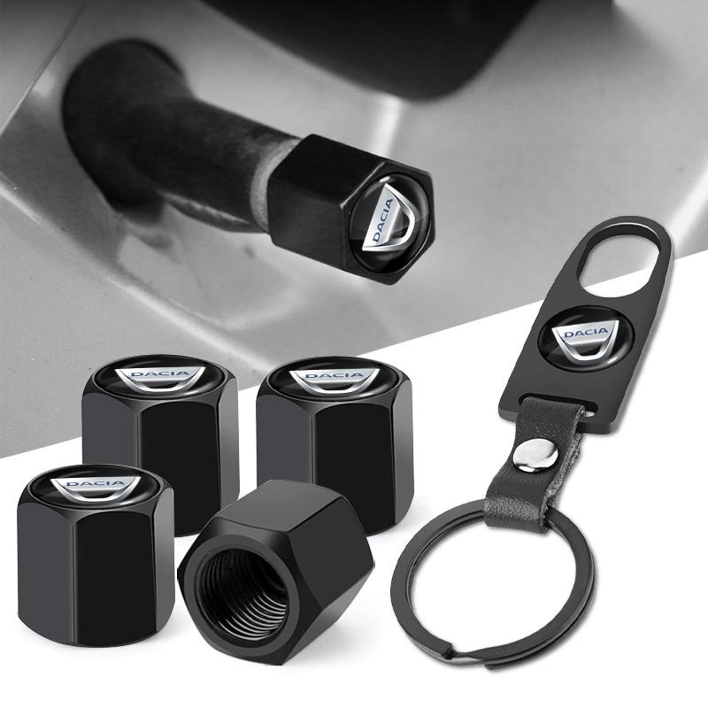 Hexagonal Valve Cap Tire Valve, Car Tire Cap Car Key Chain Ring Keychain for Dacia Duster Logan Sandero 2 Mcv Sandero MK Stepway