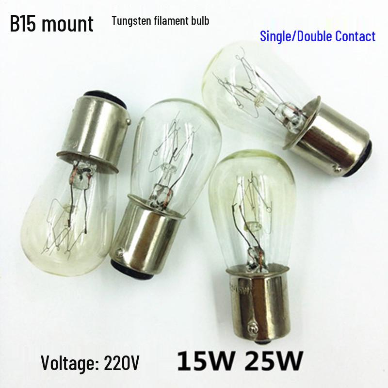 220V B15 Bayonet Double Contact Incandescent Bulb: 10W, 15W, 25W Machine Tool Warning Light