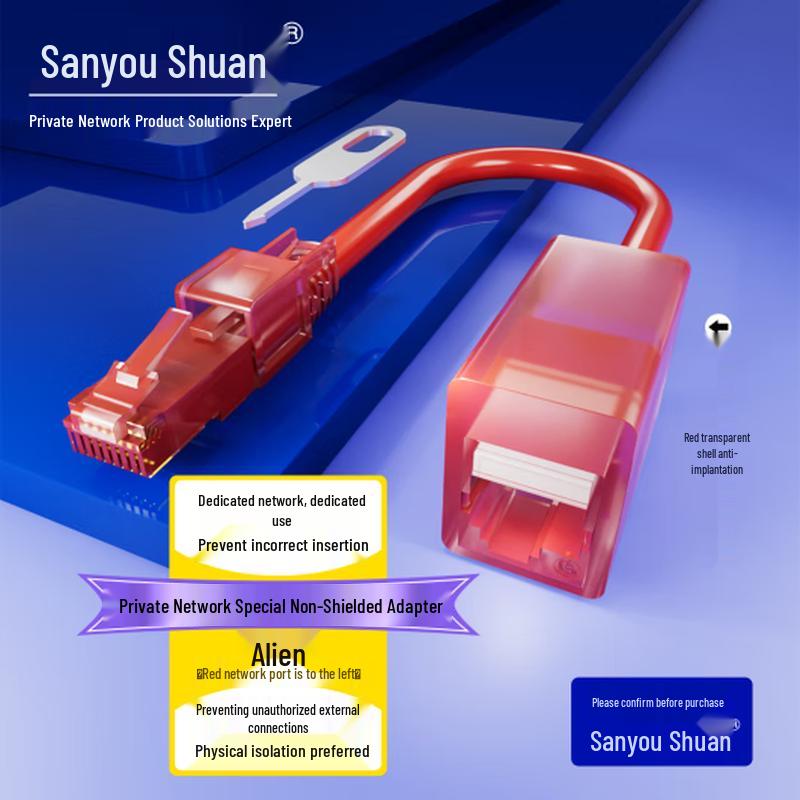 

Sanyou Shuan Cat6 Special-Port Network Adapter Red Unshielded