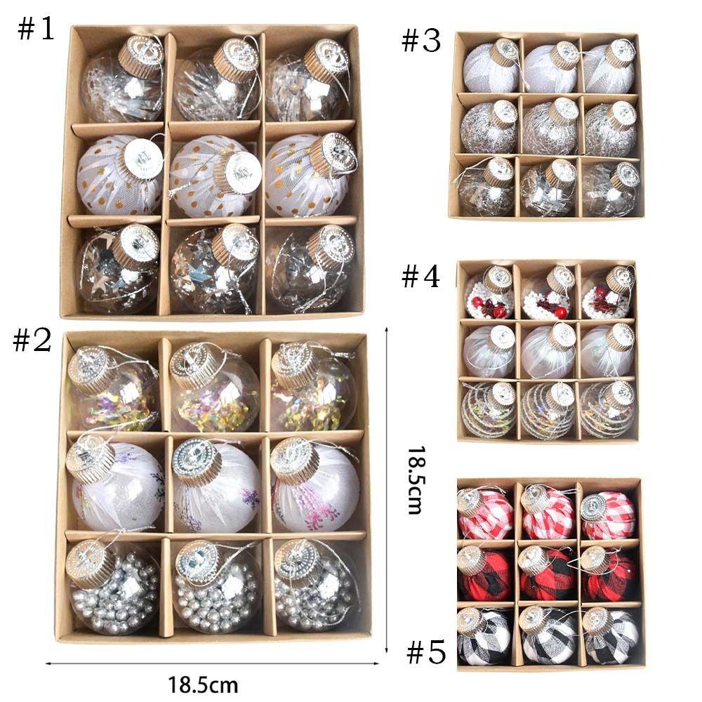 9pcs DIY Painted Christmas Hanging Balls 6cm Merry Christmas Decor  Holiday Festive