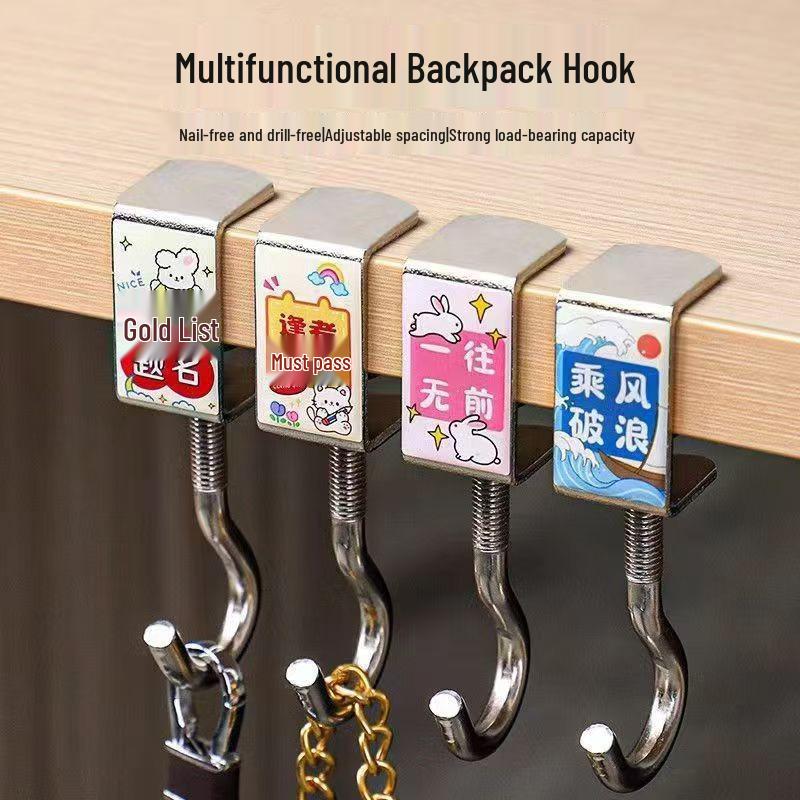 

Adjustable Desk Backpack Hook - Portable Dorm Room Bag Storage Achieve Top Rank