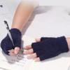 Winter Warm Dicke Faux Nerzfell Handschuhe Damen Einfarbig Büro Schreiben Studenten Halbfingerhandschuhe Schlicht Modisch Waschbar