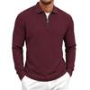 Men's Textured Stretch Knit Half Button Long Sleeve Sweatshirt Casual Top.