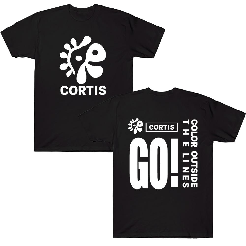 

Cortis Новый бойз-бэнд GO Футболка с принтом из мультфильма Мерч Футболки Модные Женские Мужские Круглый вырез Короткий рукав Хлопок Повседневная футболка s XS чёрный