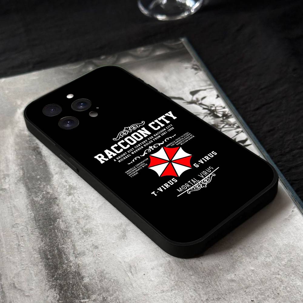 R-Resident Evil Game Logo Phone Case Black Silicone Soft Shell For IPhone 17 16 15 14 13 12 11 Air Pro Max Plus Hot Sale