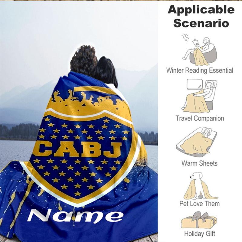 Custom Name Juniors Crest Blanket Lightweight Ideal Bedding Blanket Perfect for Travel, Camping, Living Rooms, Sofas, Christmas Gift