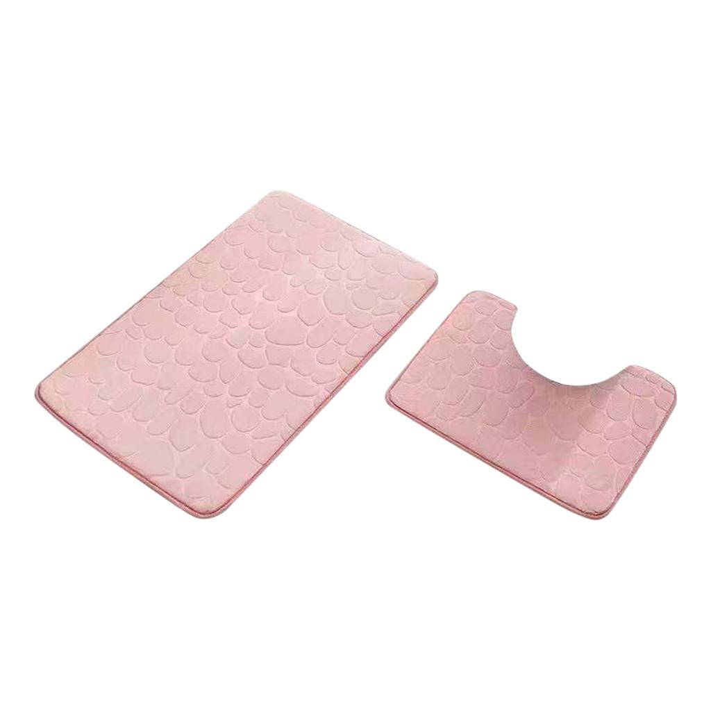 Small Stone Coral Fleece Floor Mat, Solid Color, Easy To Maintain, Bathroom Floor Mat, Bathroom Mat, Cross