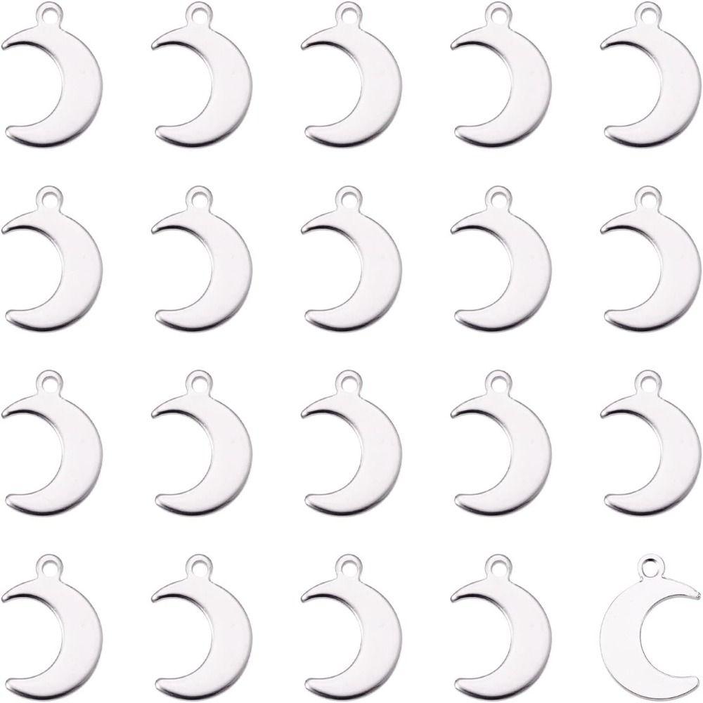

Серебряные подвески с луной, подвески из нержавеющей стали с двухсторонней биркой, подвески ручной работы для любителей ремесел