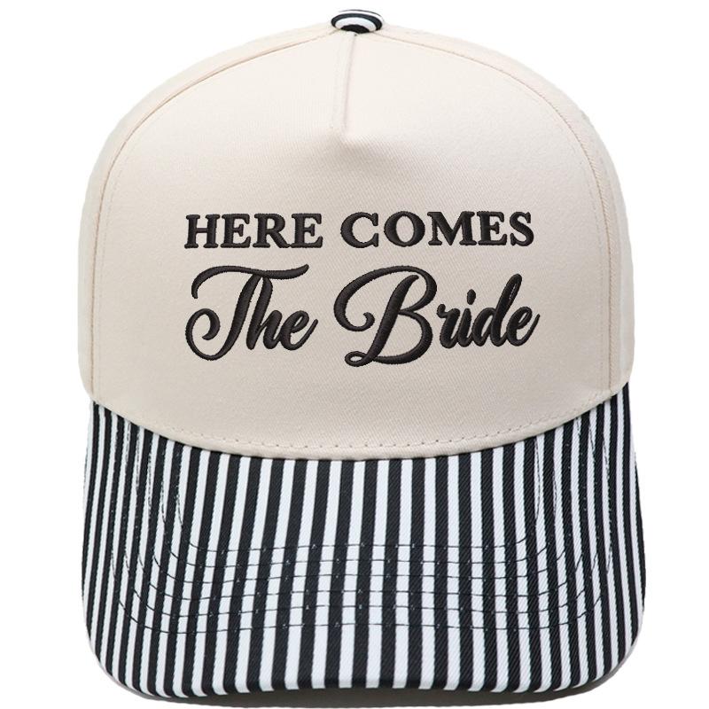 HERE COMES The Bride Embroidery Color Matching Truck Driver Hat Bride Wedding Party Shade Dad Hat
