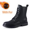 Men Winter Boot Motorcycle Men'S Shoes Black Military Tactical Boots Warm Plush Men Boots Ankle Shoes Leather Casual Footwear