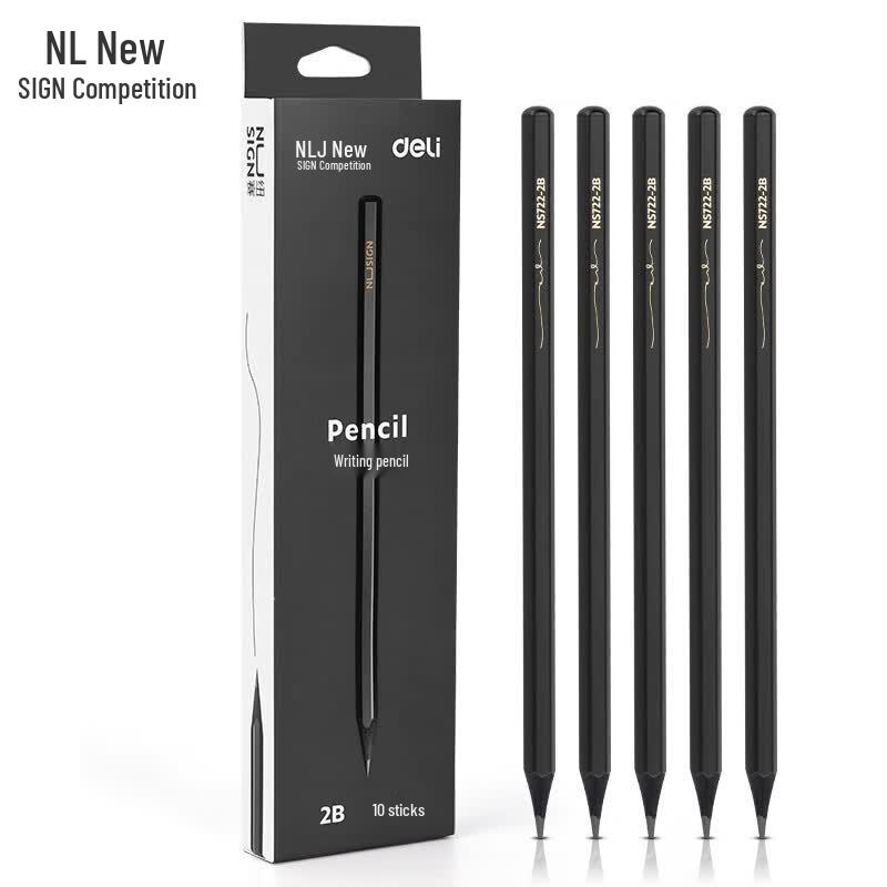 Deli Newstar NS722-2B Hexagonal 2B Blackwood Pencils (10-Pack)