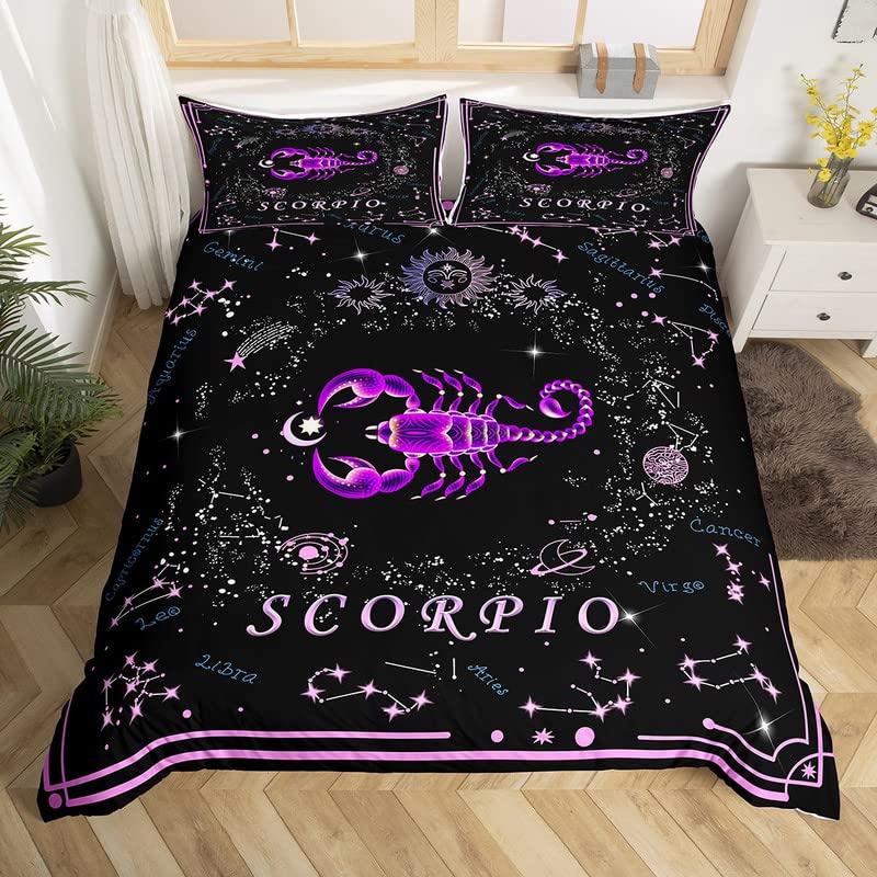 Gemini King Queen Duvet Cover Constellation Horoscope Comforter Cover Astrology Galaxy Bedding Set Star Polyester Quilt Cover