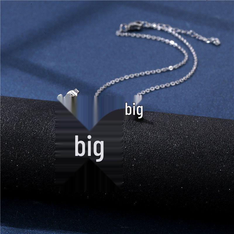 Stainless Steel Necklace & Earring Set - Smooth Clavicle Design with Stud Earrings