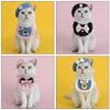 Cat Beret Suit Adjustable Flower Cat Dog Pearl Bow Bib Woven Pet Saliva Towel Wedding Party Bowknot Embroidery Princess Suit