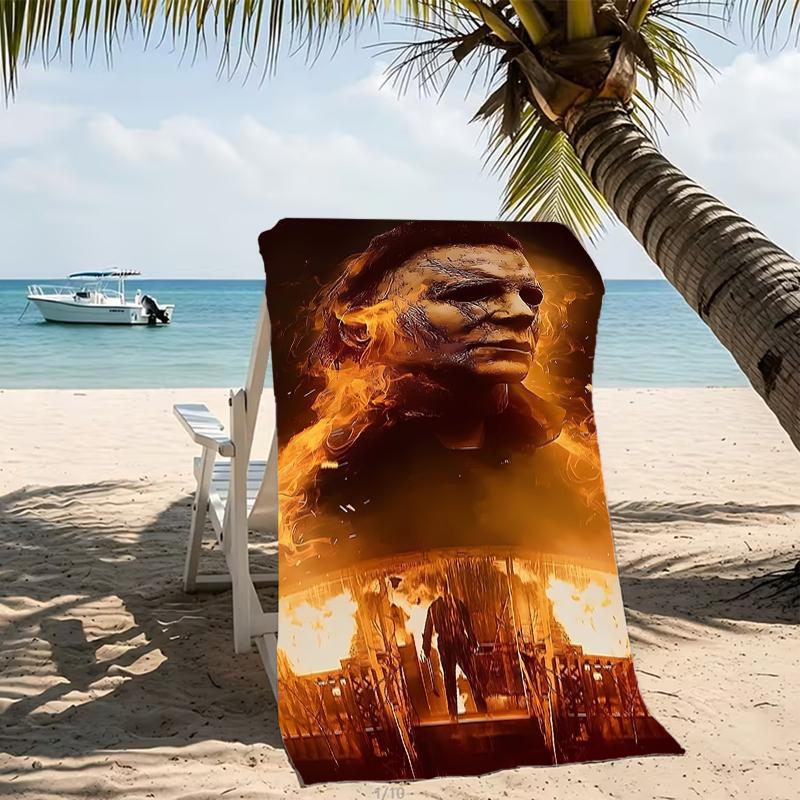 Beach Towel with The Revenge of Michael Myers Pattern - soft,absorbent,machine washable Lightweight&Modern,swimming,Travel Essentials